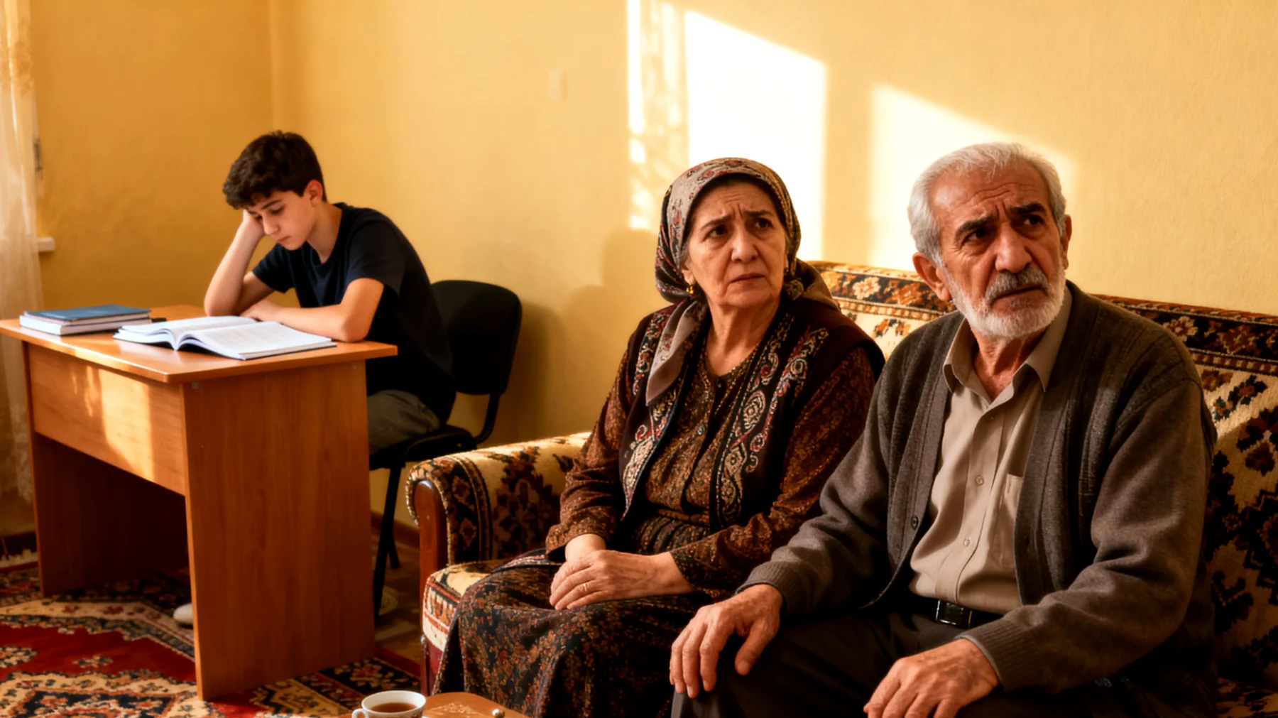 Büyükanne ve büyükbaba, ergen torunlarının okul derslerine karşı ilgisiz olduğunu, ödev yapmaktan kaçındığını ve öğrenmeye karşı motivasyonlarının çok düşük olduğunu gözlemliyor. Torunlar derslerle ilgilenmiyor ve akademik sorumluluklarını yerine getirmekte isteksizler."