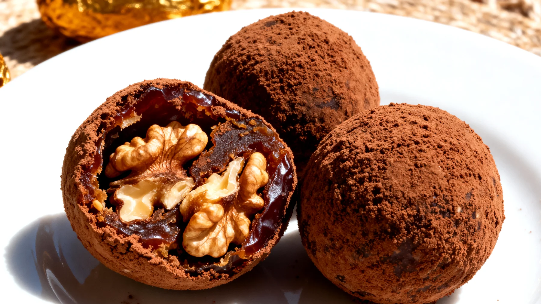 Cevizli Hurma Topları (Medjool hurması + ceviz + kakao)"