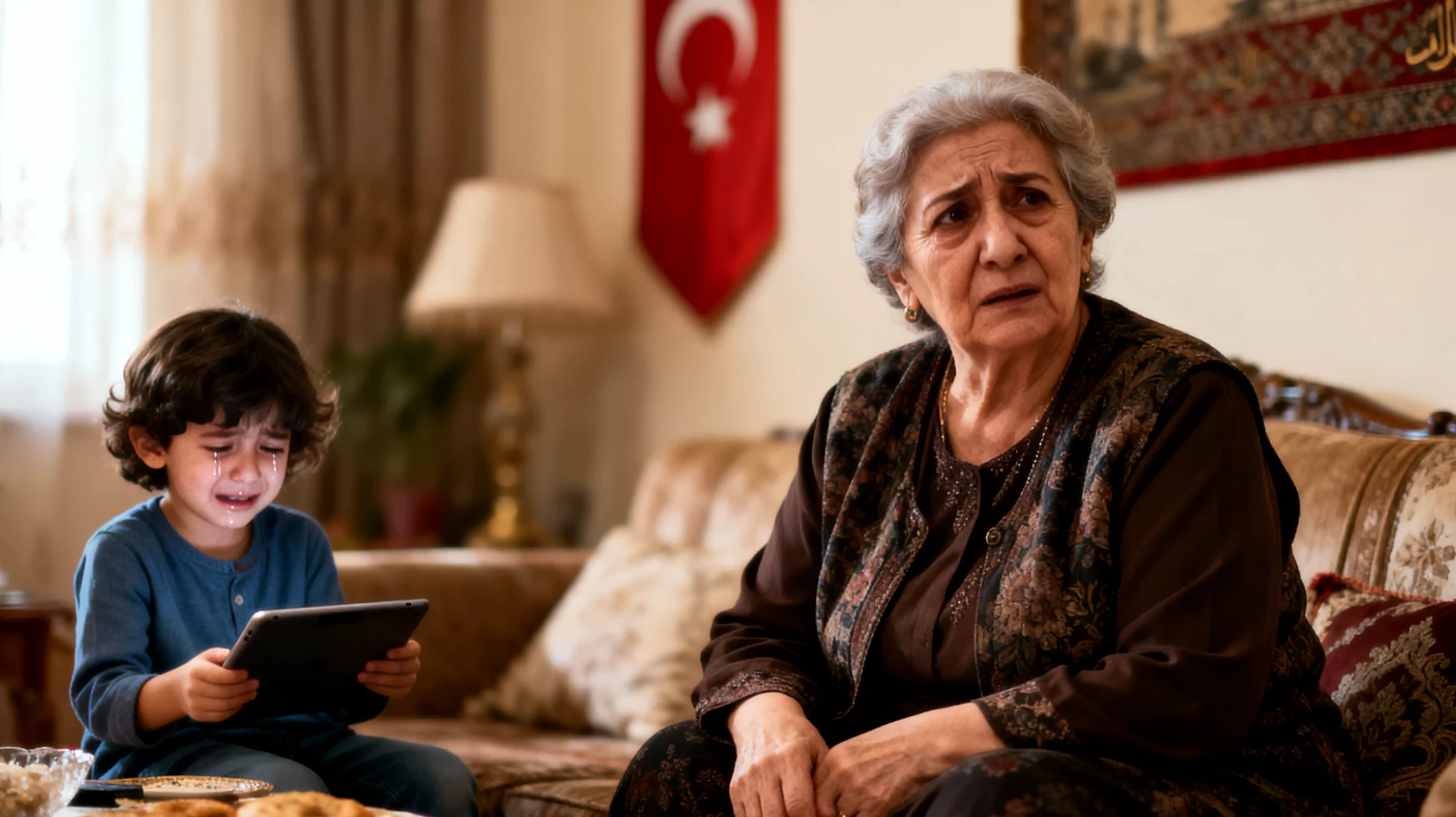 Büyükanne, 6 yaşındaki torunun sürekli tablet ve telefon istemesinden, ekran başında saatlerce vakit geçirmesinden endişeli. Torun ekran yasağı konduğunda ağlıyor ve inatlaşıyor. Büyükanne hem torununun üzülmesini istemiyor hem de teknolojinin bu yaşta zararlı olabileceğini düşünüyor."