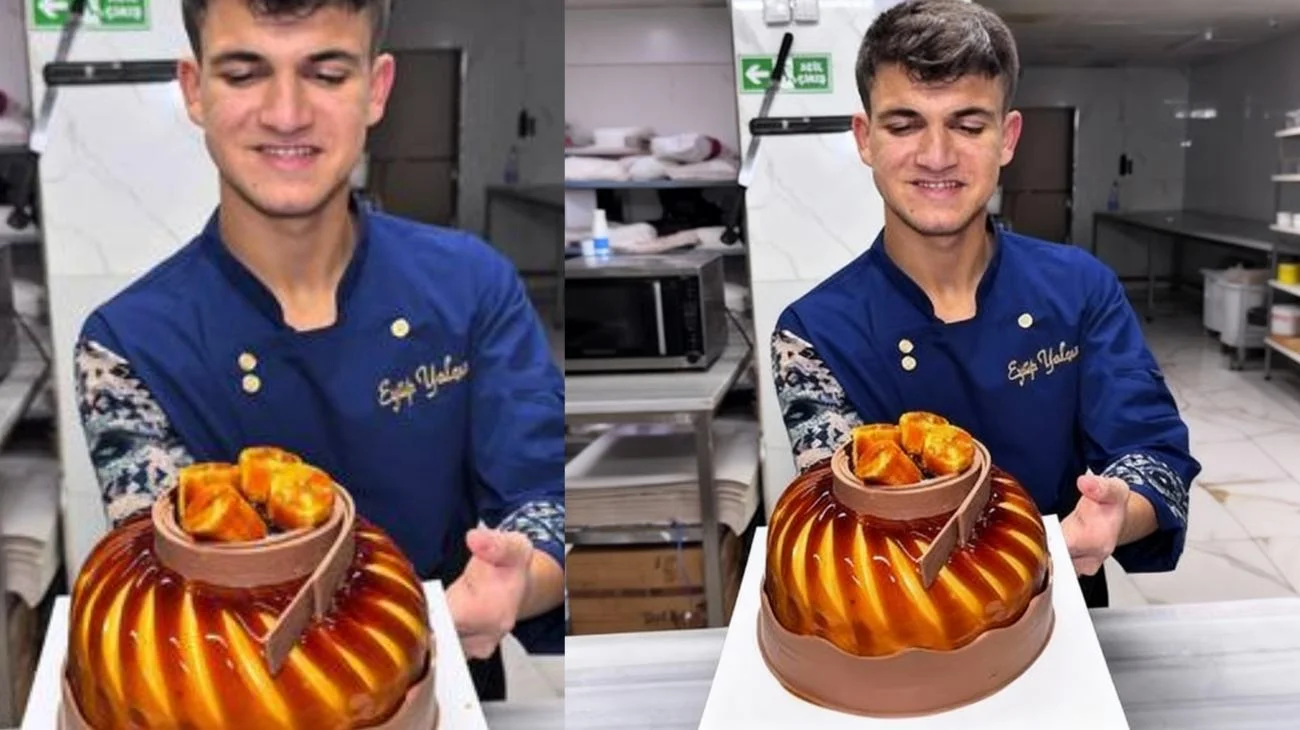 Türkiyenin en genç ustadından karamel çikolata muzlu pasta yapımı geldi #CapCut #pasta #cedricgrolet #caramel"
